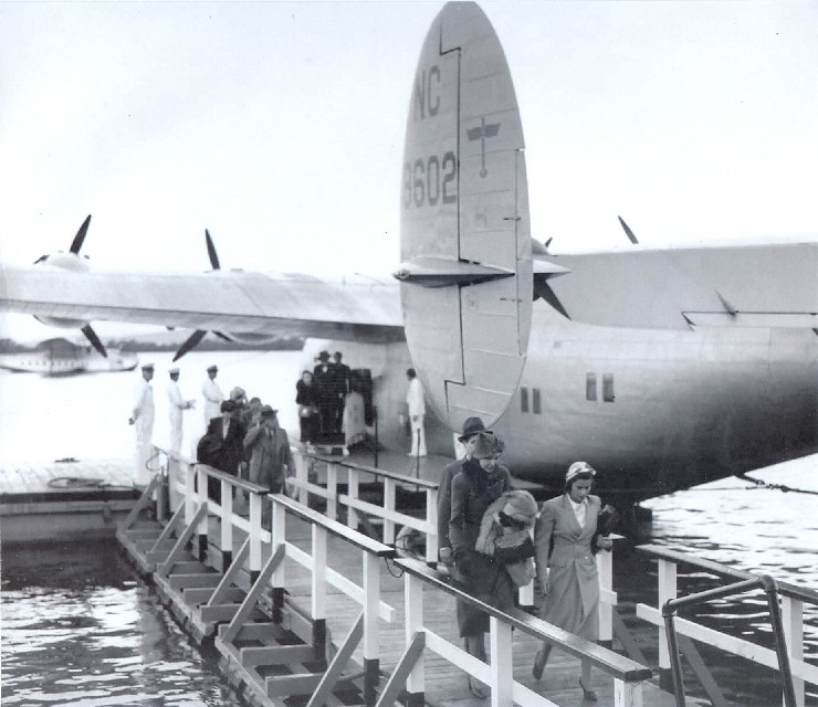 1939 First Arrival of a Boeing B314 in Honolulu.  The Aircraft was named California Clipper.